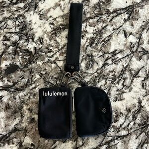 Lululemon Dual Pouch Wristlet Keychain Black